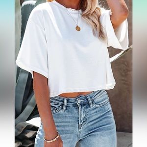 Half-Sleeve Cropped Women’s T-shirt